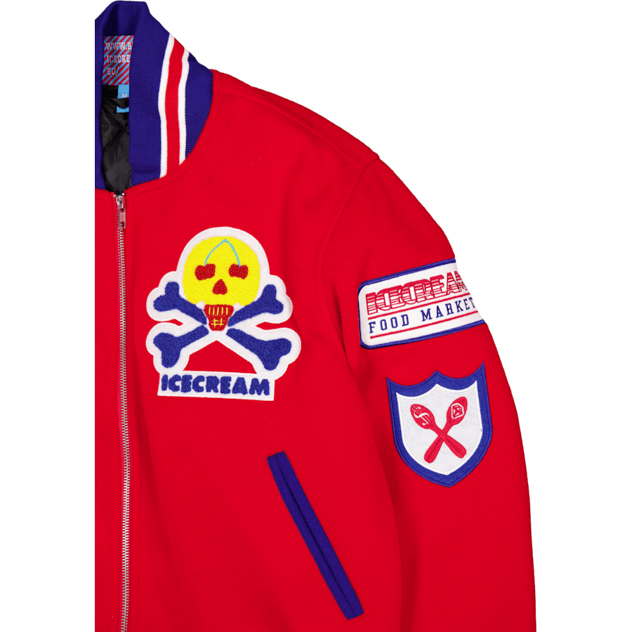 Veste universitaire rouge Ice Cream Supplies