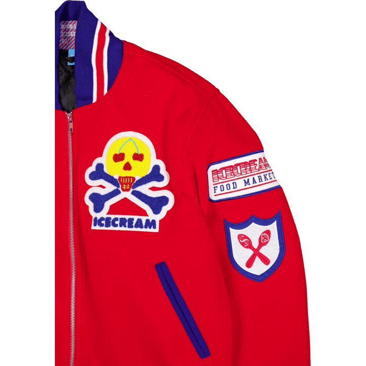 Veste universitaire rouge Ice Cream Supplies