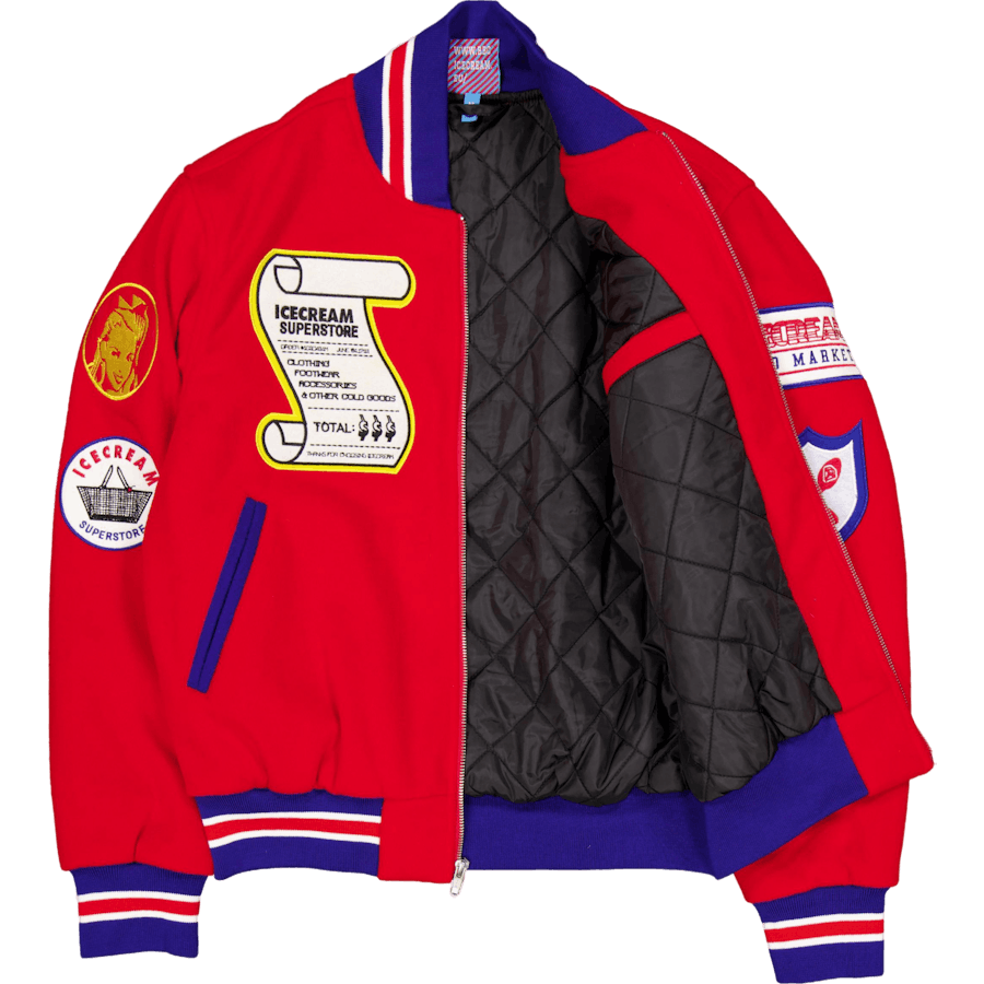 Veste universitaire rouge Ice Cream Supplies