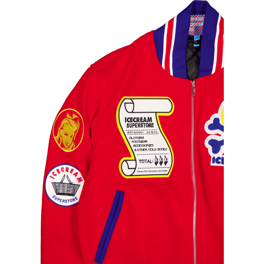 Veste universitaire rouge Ice Cream Supplies