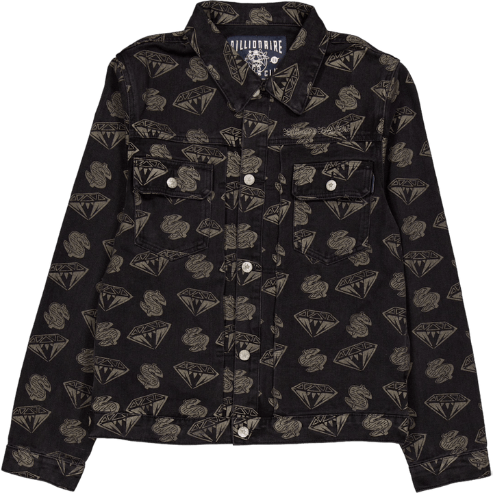 Veste en jean noire Diamonds & Dollars