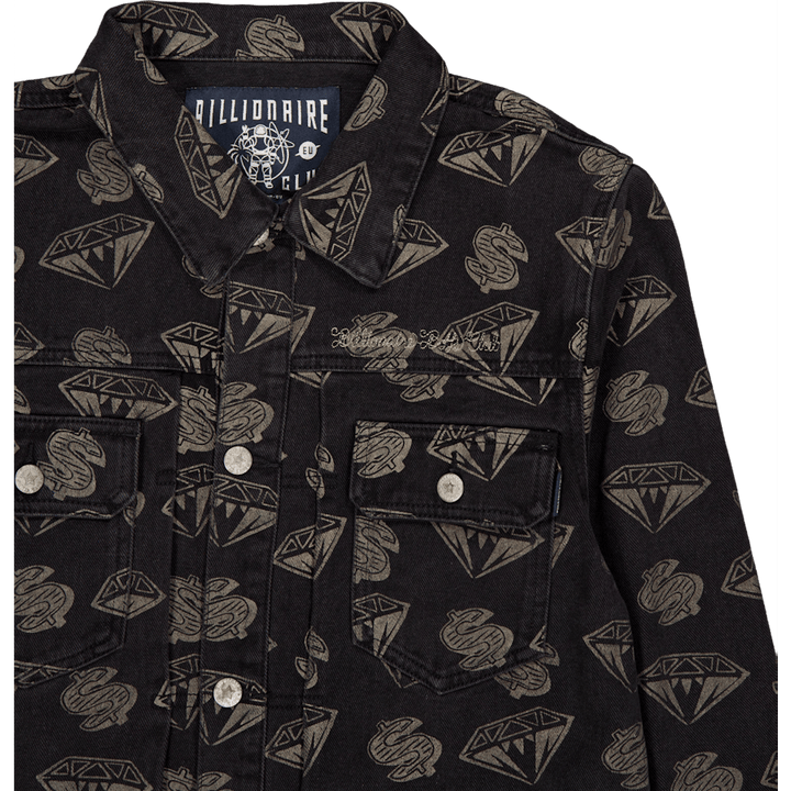 Veste en jean noire Diamonds & Dollars