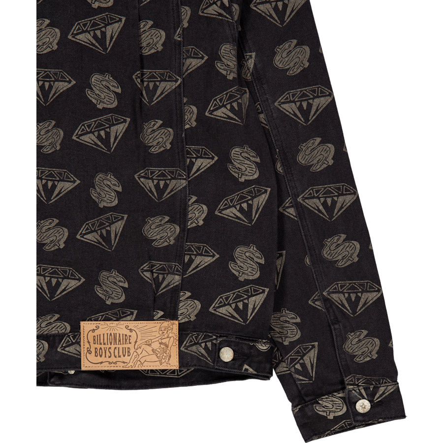 Veste en jean noire Diamonds & Dollars