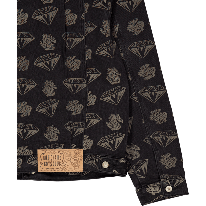 Veste en jean noire Diamonds & Dollars