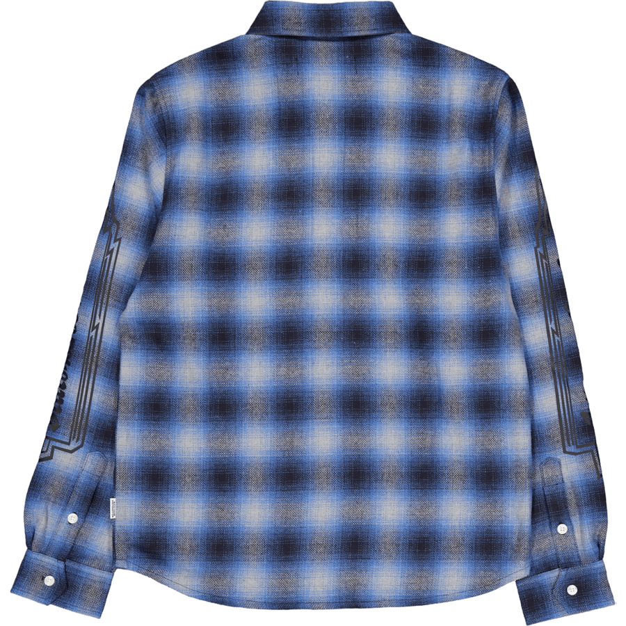 Chemise à carreaux L/s bleue
