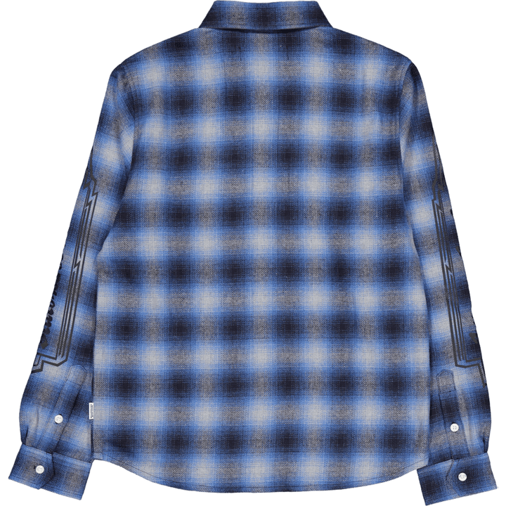 Chemise à carreaux L/s bleue