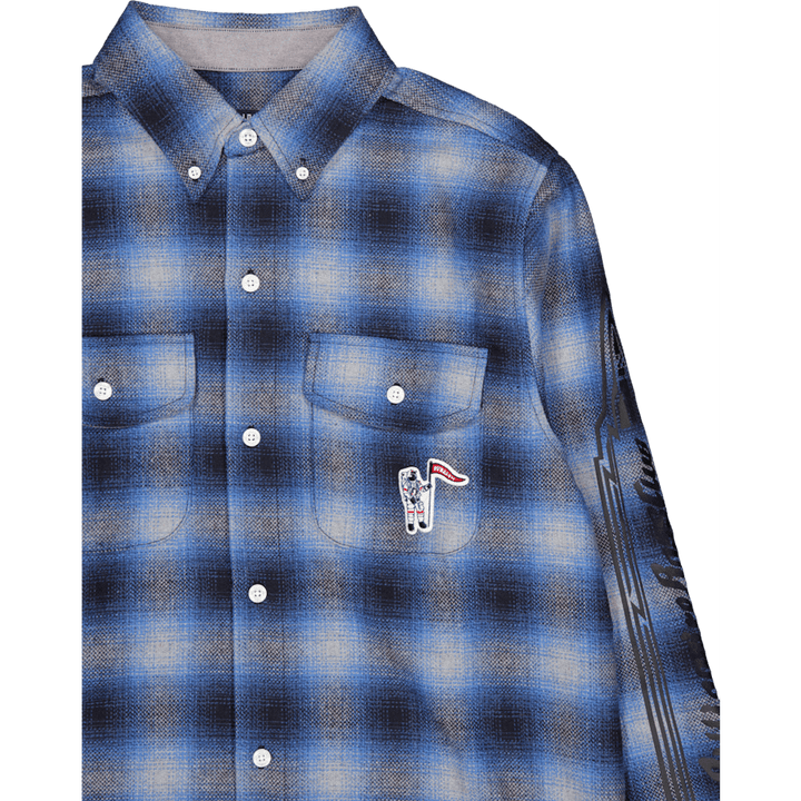 Chemise à carreaux L/s bleue