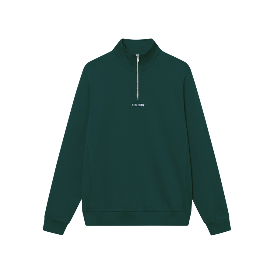 Felpa Dexter con mezza zip Verde Pino