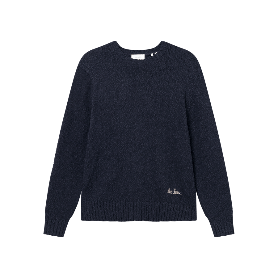Bavlnený okrúhly výstrih Errol Dark Navy