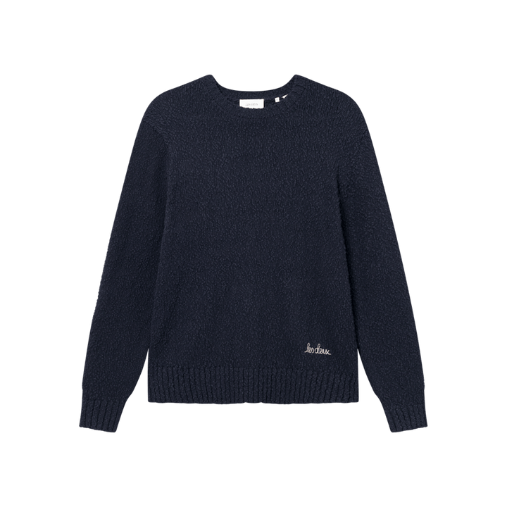 Bavlnený okrúhly výstrih Errol Dark Navy