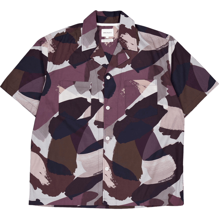 Mads Relaxed Camo Overhemd Ss Espresso