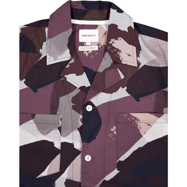 Mads Relaxed Camo Overhemd Ss Espresso