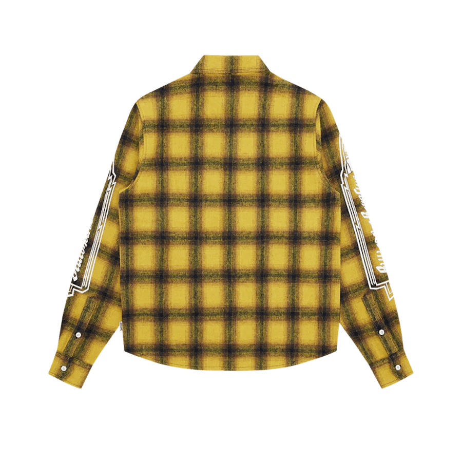Chemise à carreaux jaune à manches longues