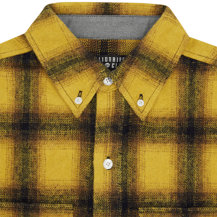 Chemise à carreaux jaune à manches longues