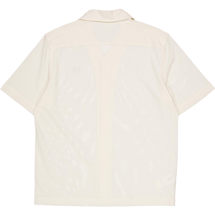 Camicia con colletto Revere in maglia intrecciata 560 ecrù