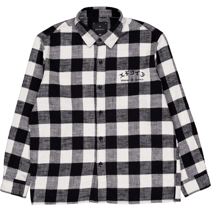 Koszula Sebastian Ls-czarny/biały/czarny/biały