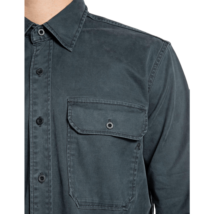 Camicia lavata 094 Blu oceano