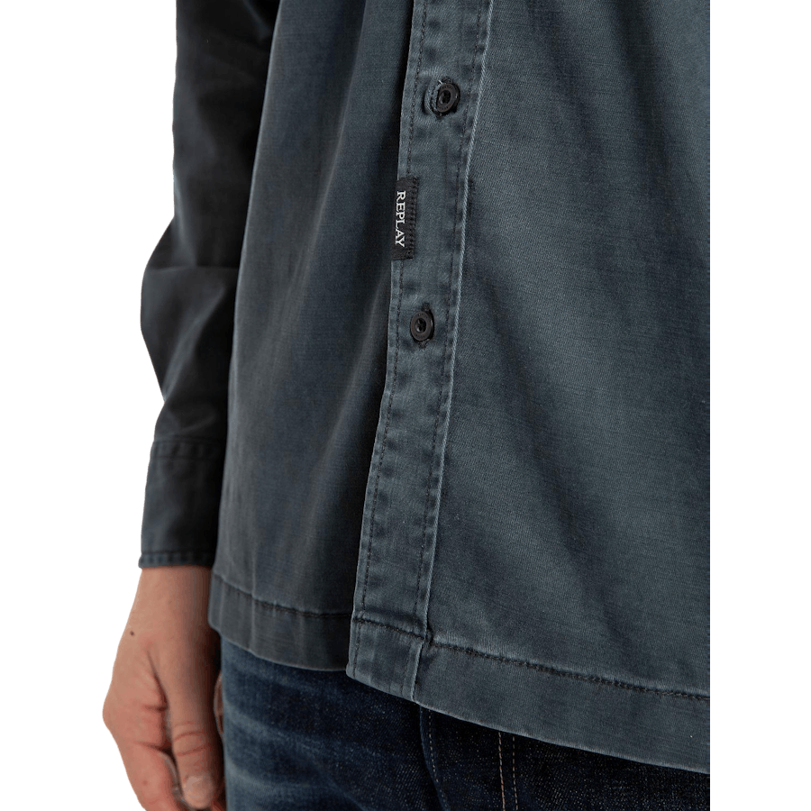 Camicia lavata 094 Blu oceano