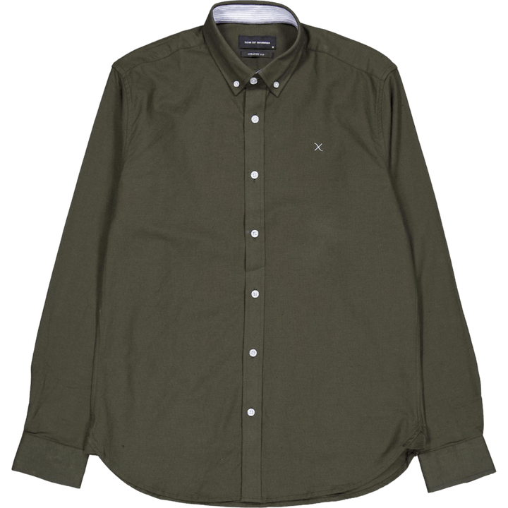 Oxford Stretch Plain L/s Army