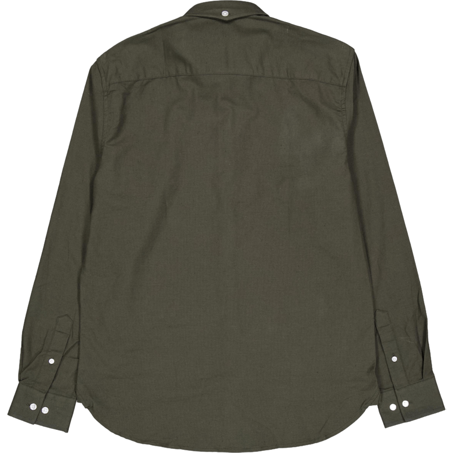 Oxford Stretch Plain L/s Army