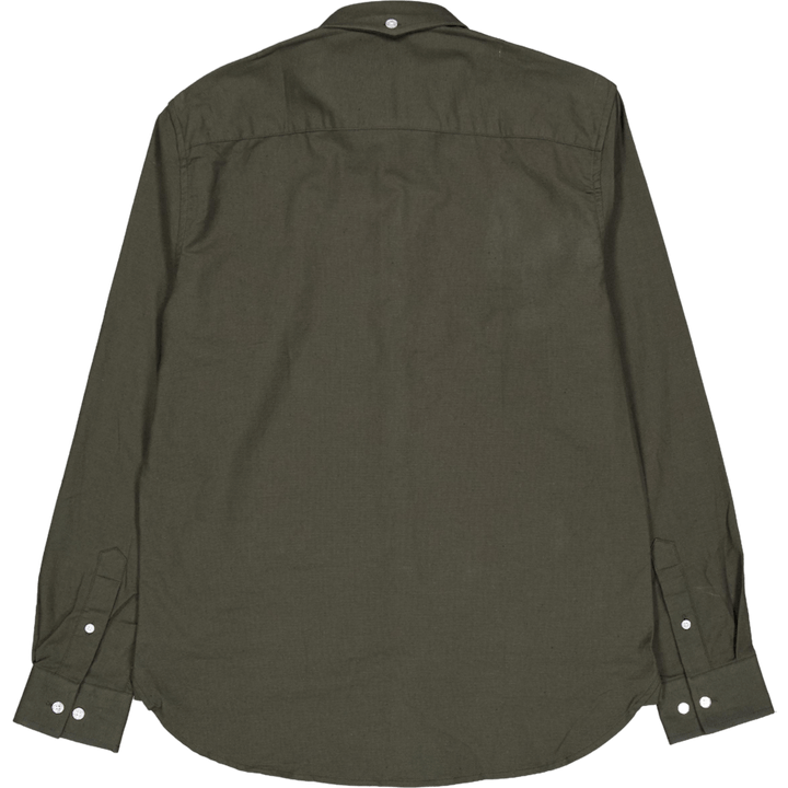 Oxford Stretch Plain L/s Army