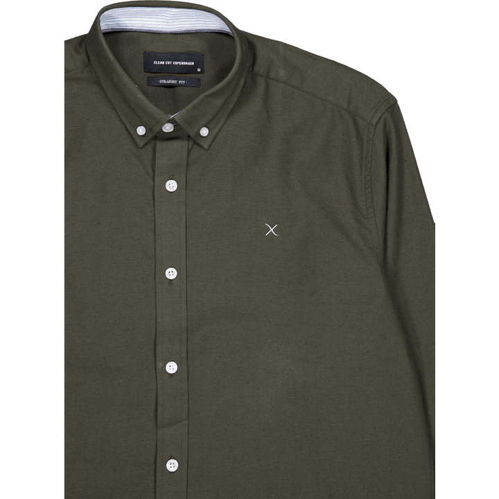 Oxford Stretch Plain L/s Army