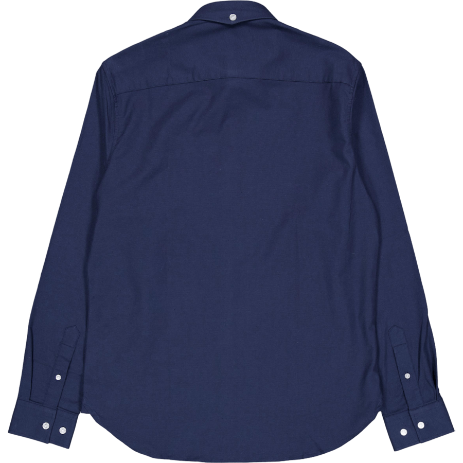 Oxford Stretch Plain L/s Navy 01