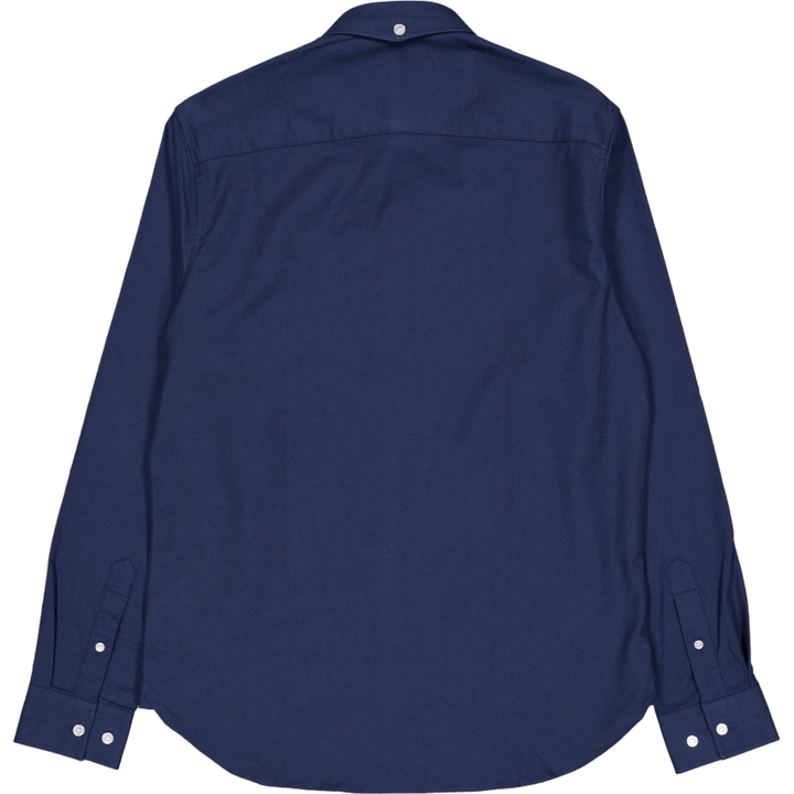 Oxford Stretch Plain L/s Navy 01