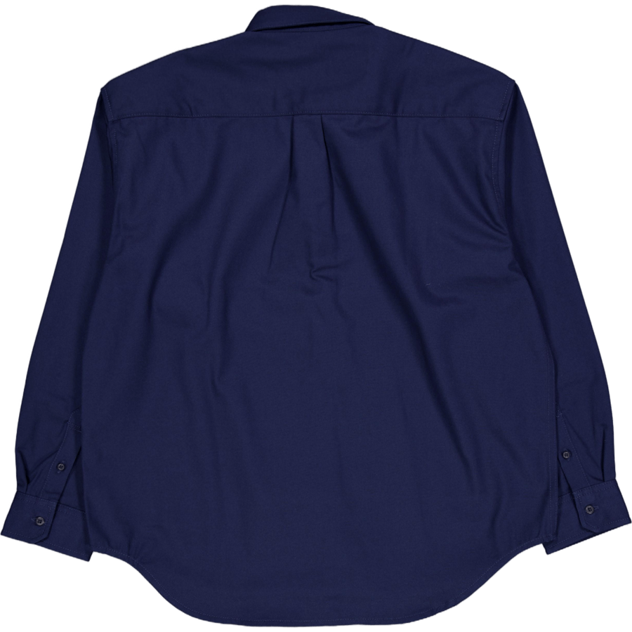 L/s Module Script Shirt Air Force Blue / White