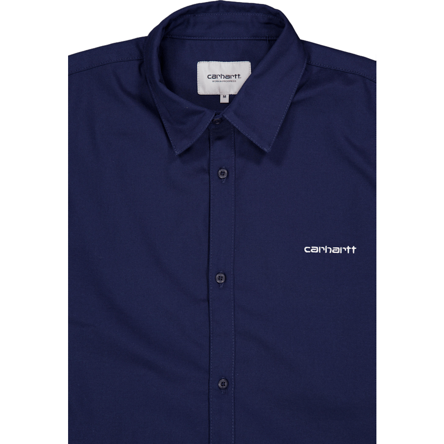 L/s Module Script Shirt Air Force Blue / White