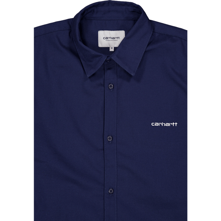 L/s Module Script Shirt Air Force Blue / White