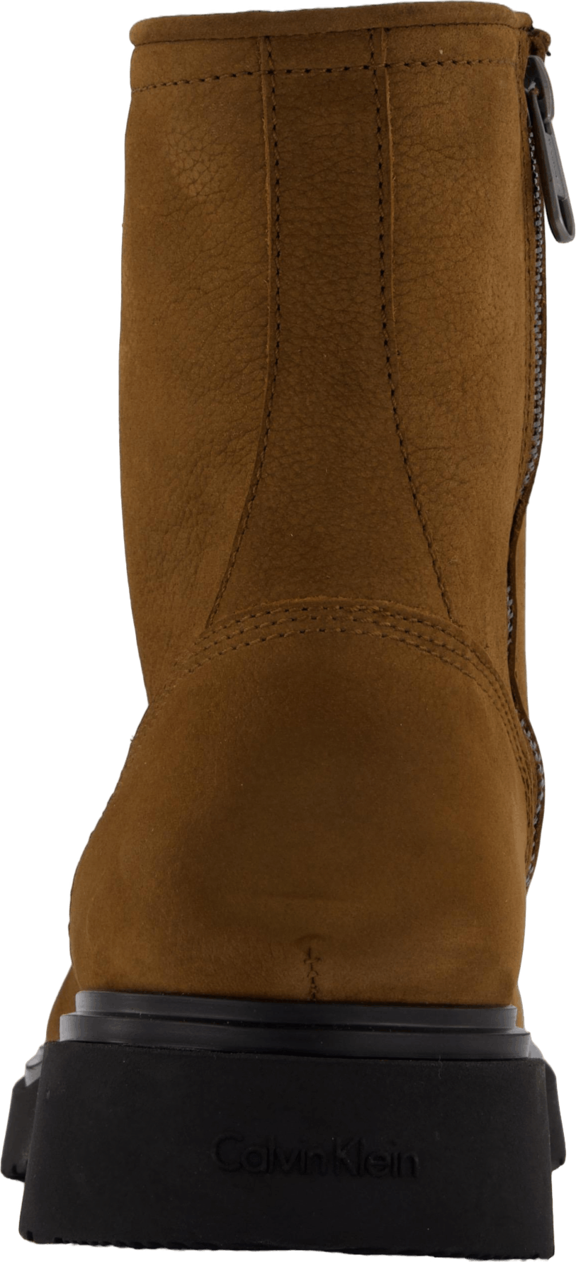 Botte à lacets avec fermeture éclair en daim marron tabac