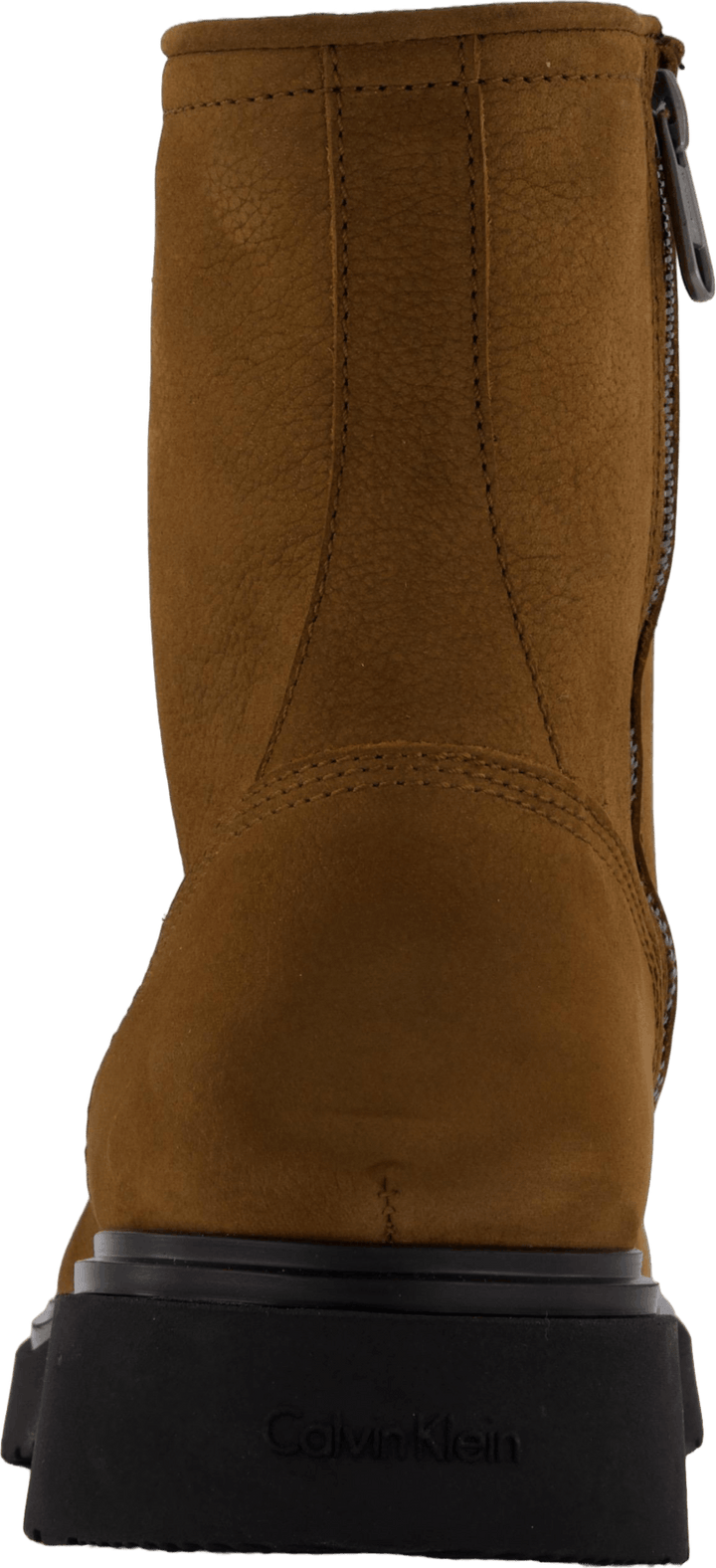 Botte à lacets avec fermeture éclair en daim marron tabac