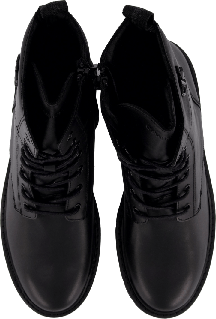 Combat Boot Mid Zip Lth In Cal Triple Black