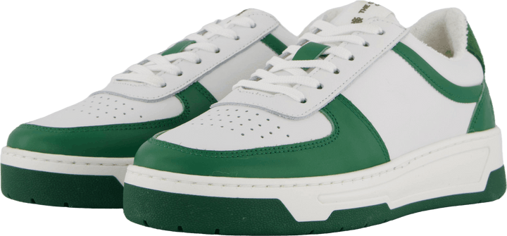 The Ella White Leather/green