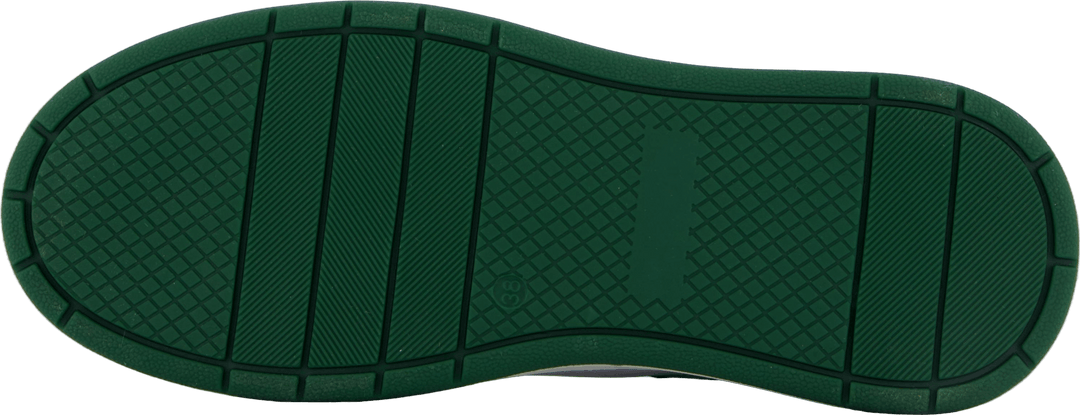 The Ella White Leather/green