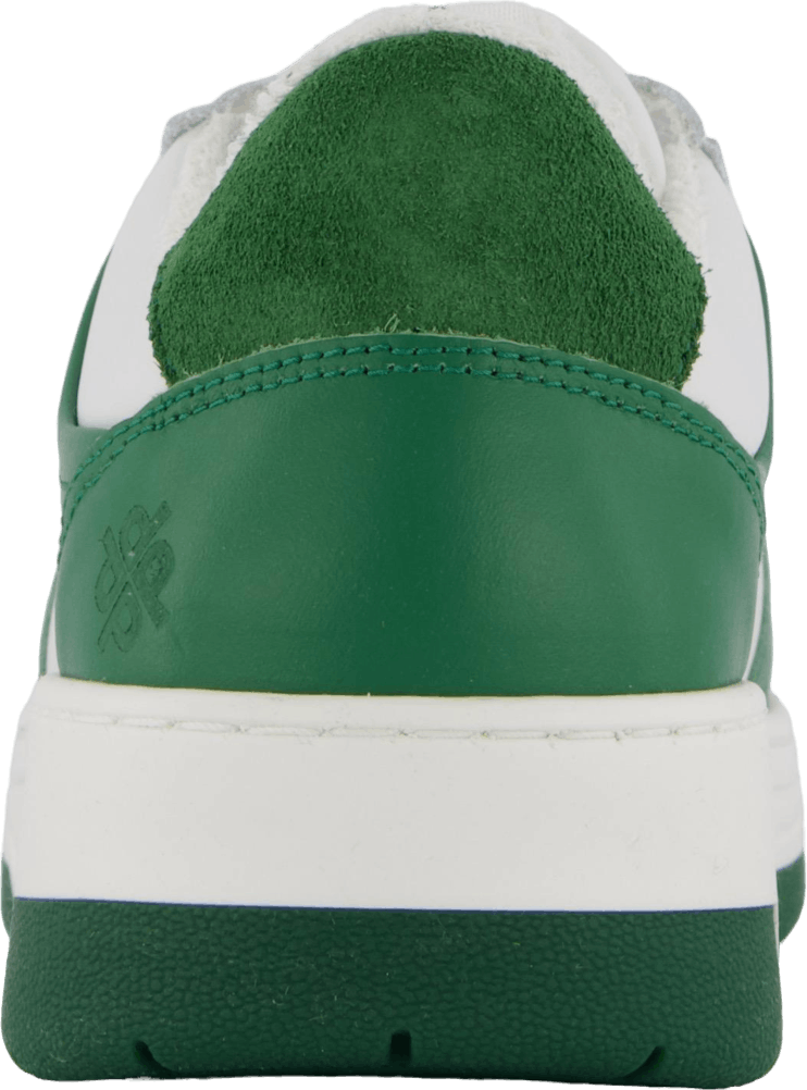The Ella White Leather/green