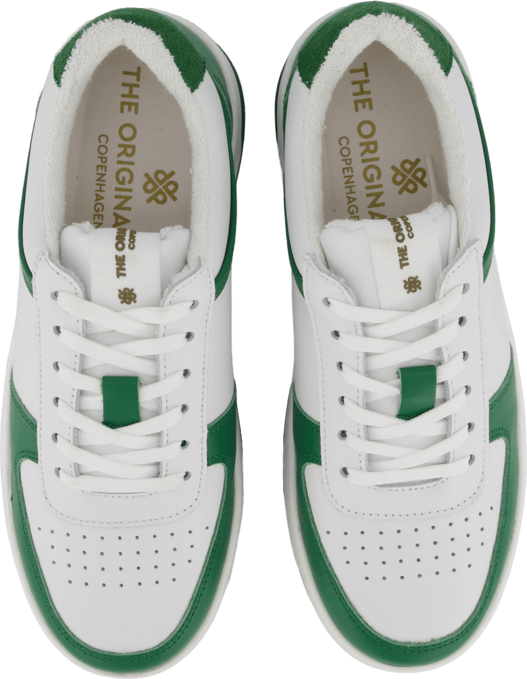 The Ella White Leather/green