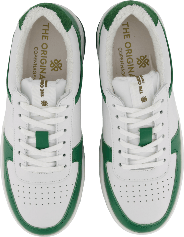 The Ella White Leather/green