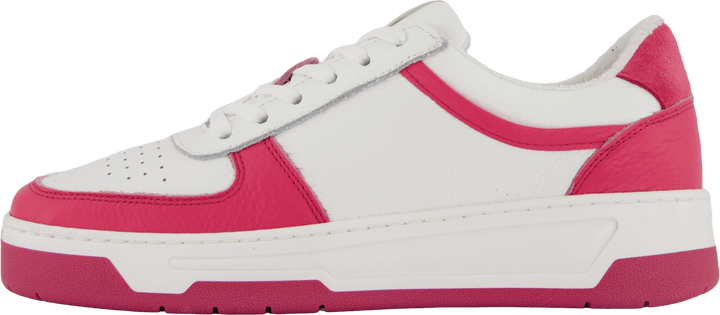 The Ella 2.0 White/fuxia Tumbled Leather