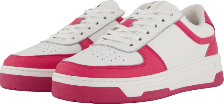 The Ella 2.0 White/fuxia Tumbled Leather