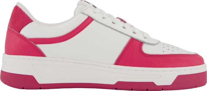 The Ella 2.0 White/fuxia Tumbled Leather