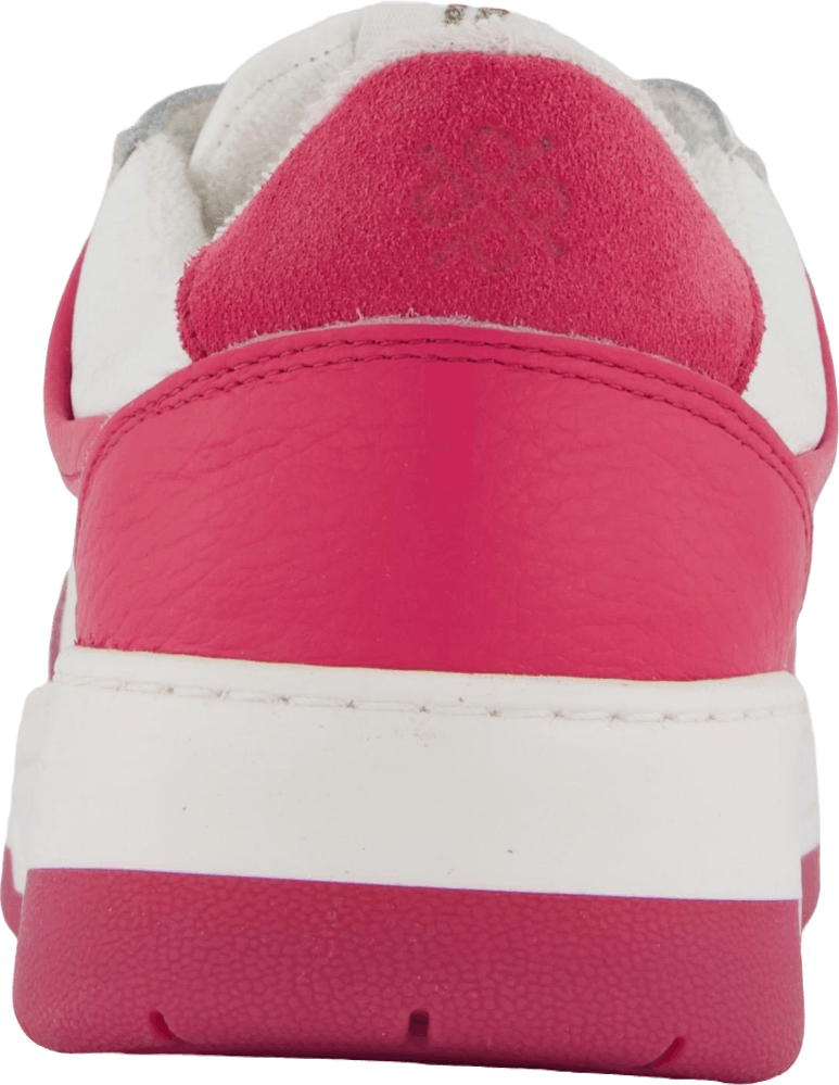 The Ella 2.0 White/fuxia Tumbled Leather