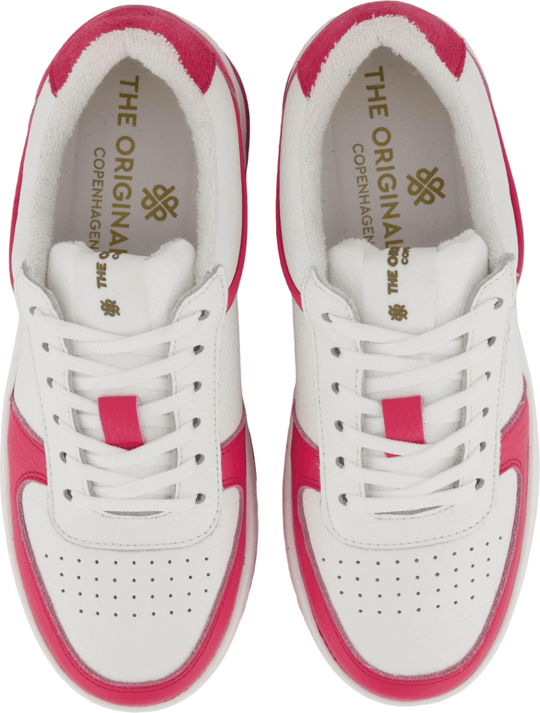 The Ella 2.0 White/fuxia Tumbled Leather