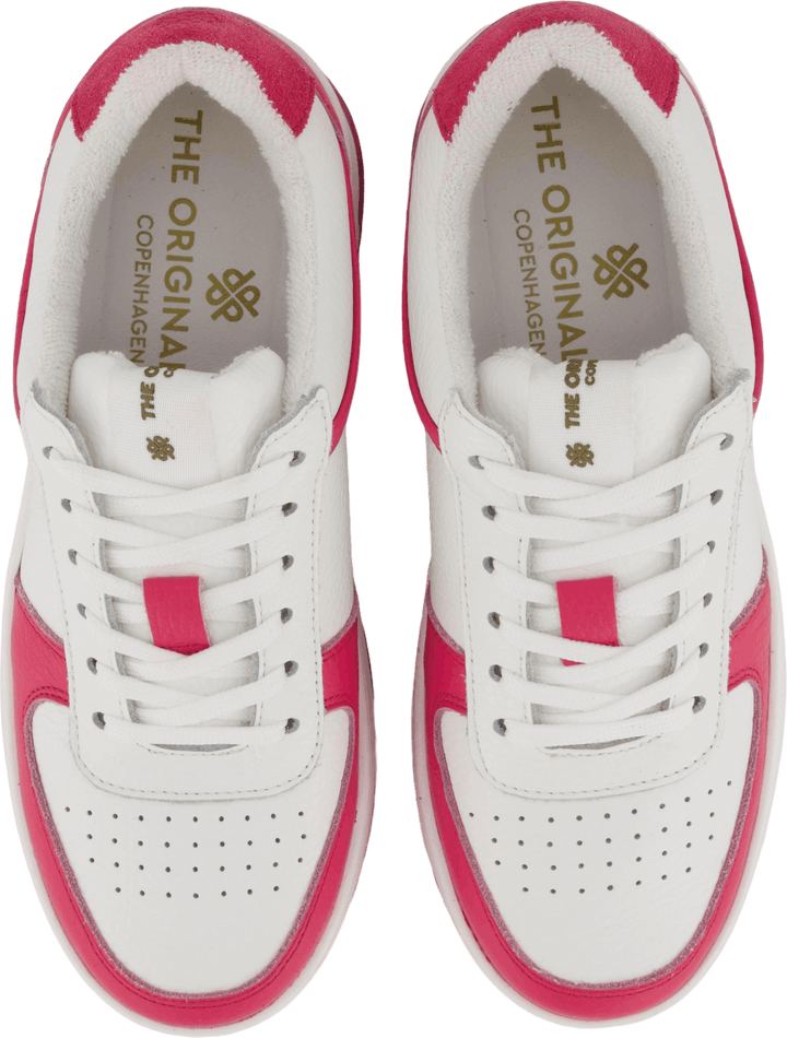 The Ella 2.0 White/fuxia Tumbled Leather