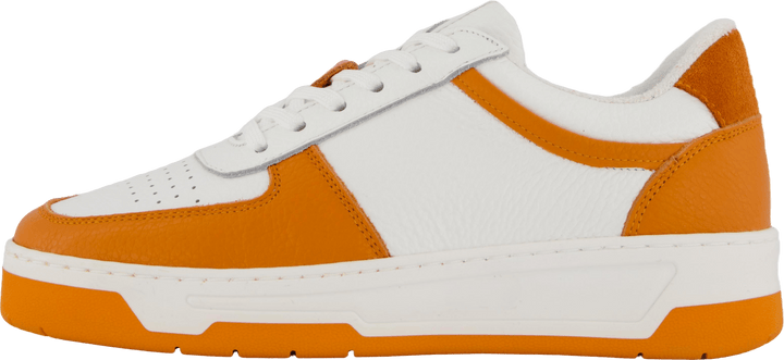 Die Ella 2.0 Weiß/orange getrommeltes Leder
