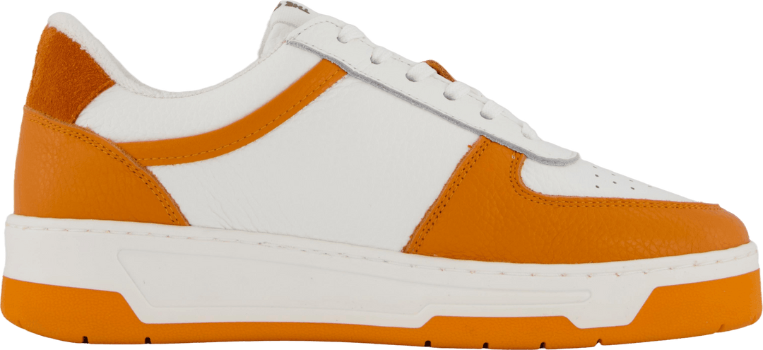 Die Ella 2.0 Weiß/orange getrommeltes Leder
