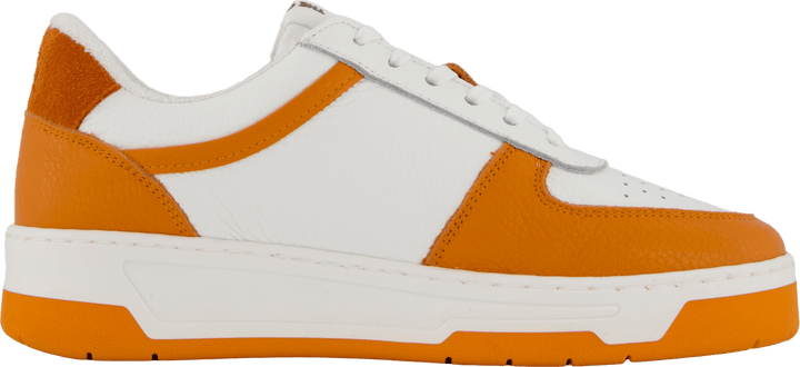 Die Ella 2.0 Weiß/orange getrommeltes Leder