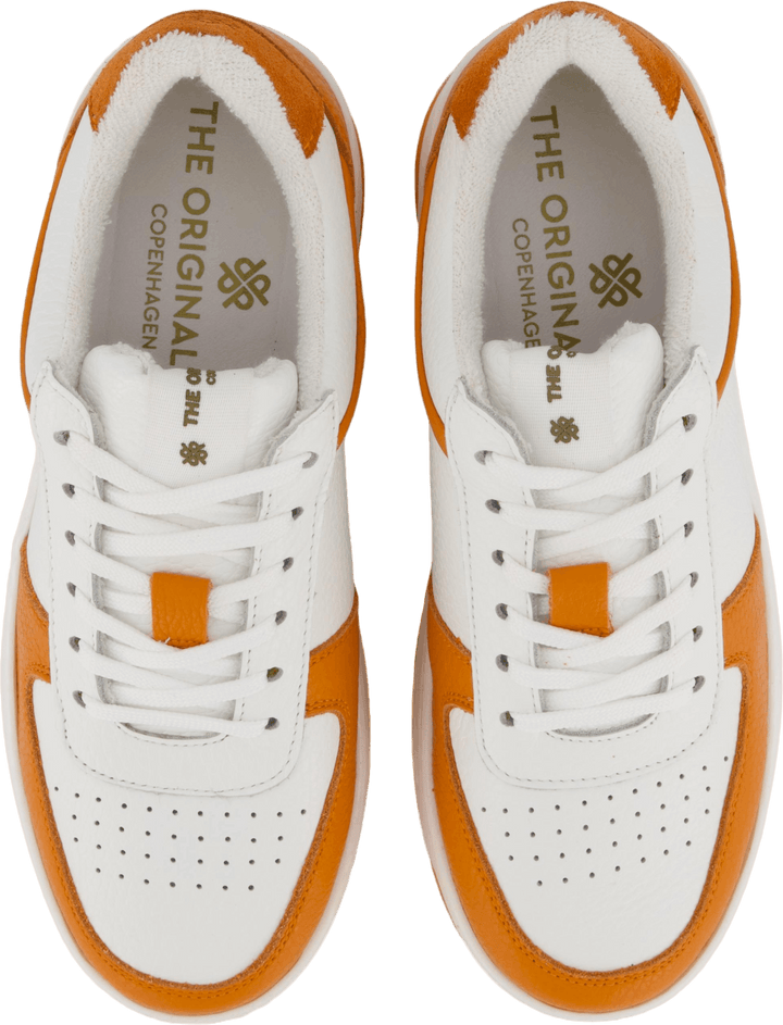 Die Ella 2.0 Weiß/orange getrommeltes Leder