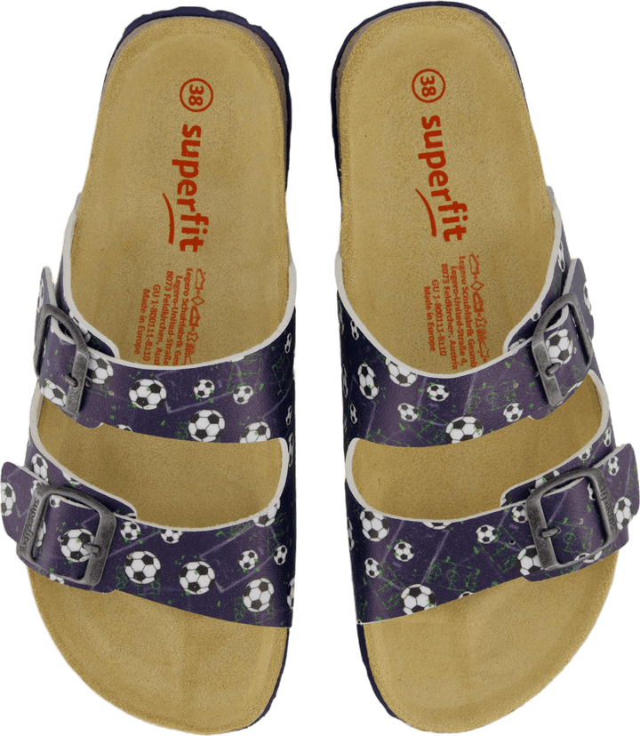 Fussbettpantoffel Blau/mehrfarbig